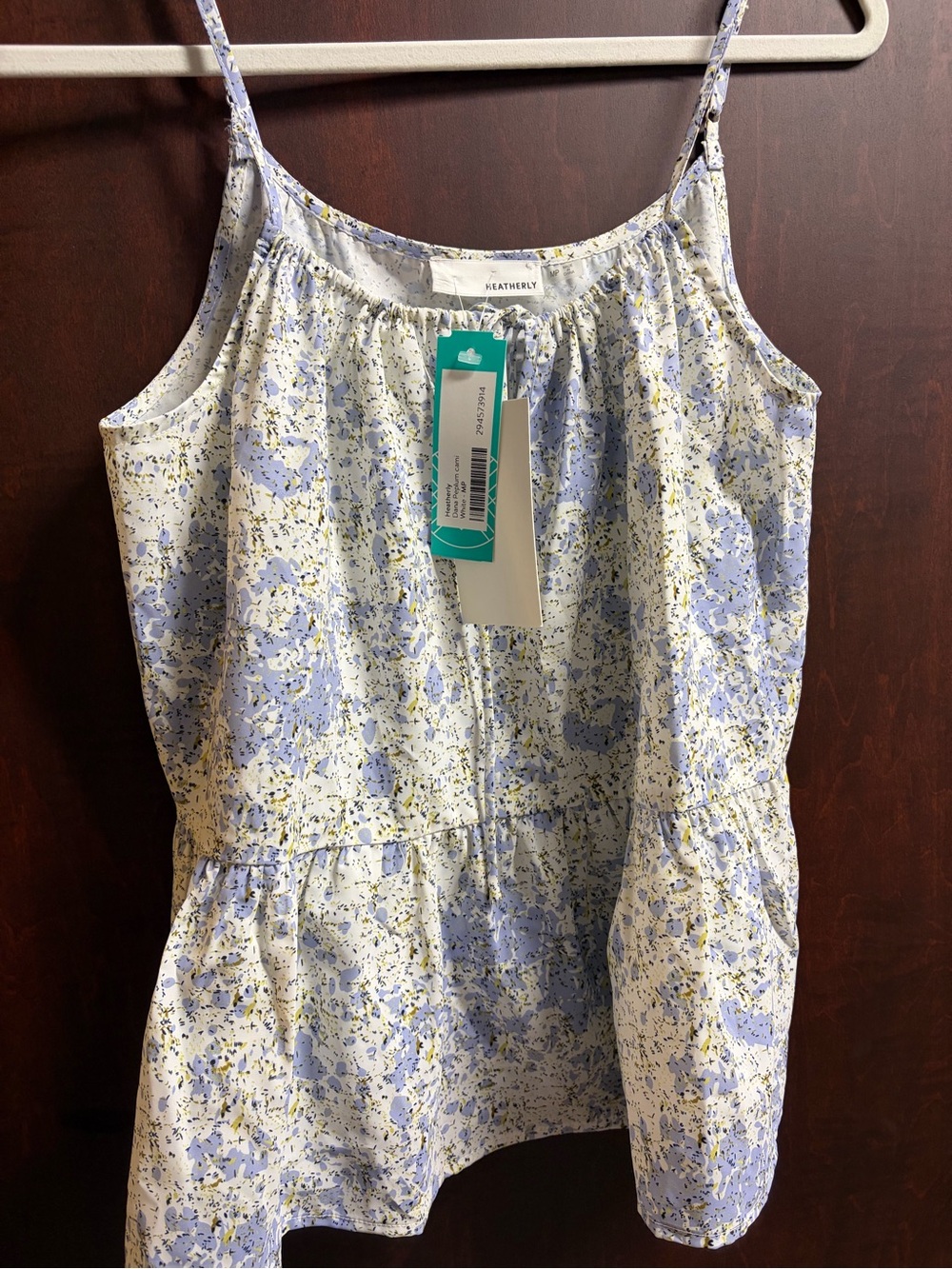 Featherly Lilac Floral Spaghetti-Strap Casual Tank